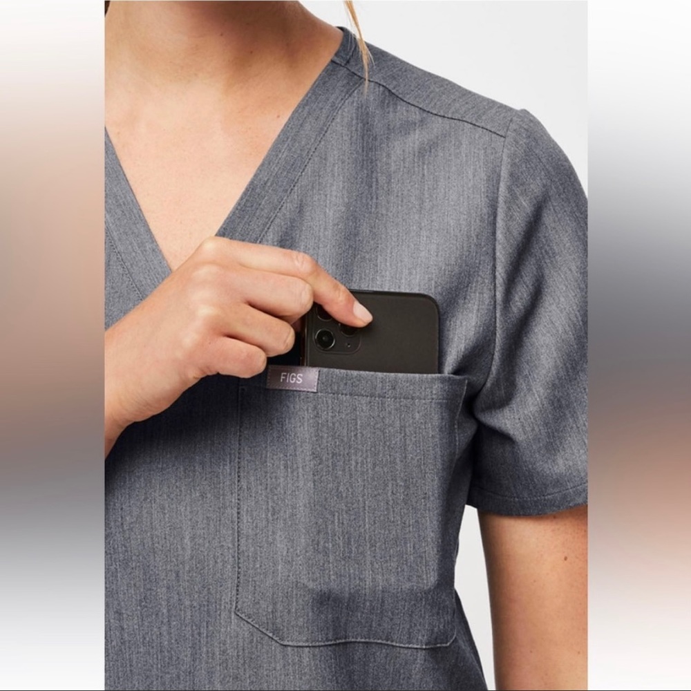 FIGS Catarina One Pocket Scrub Top XXS graphite grey - Picture 4 of 10